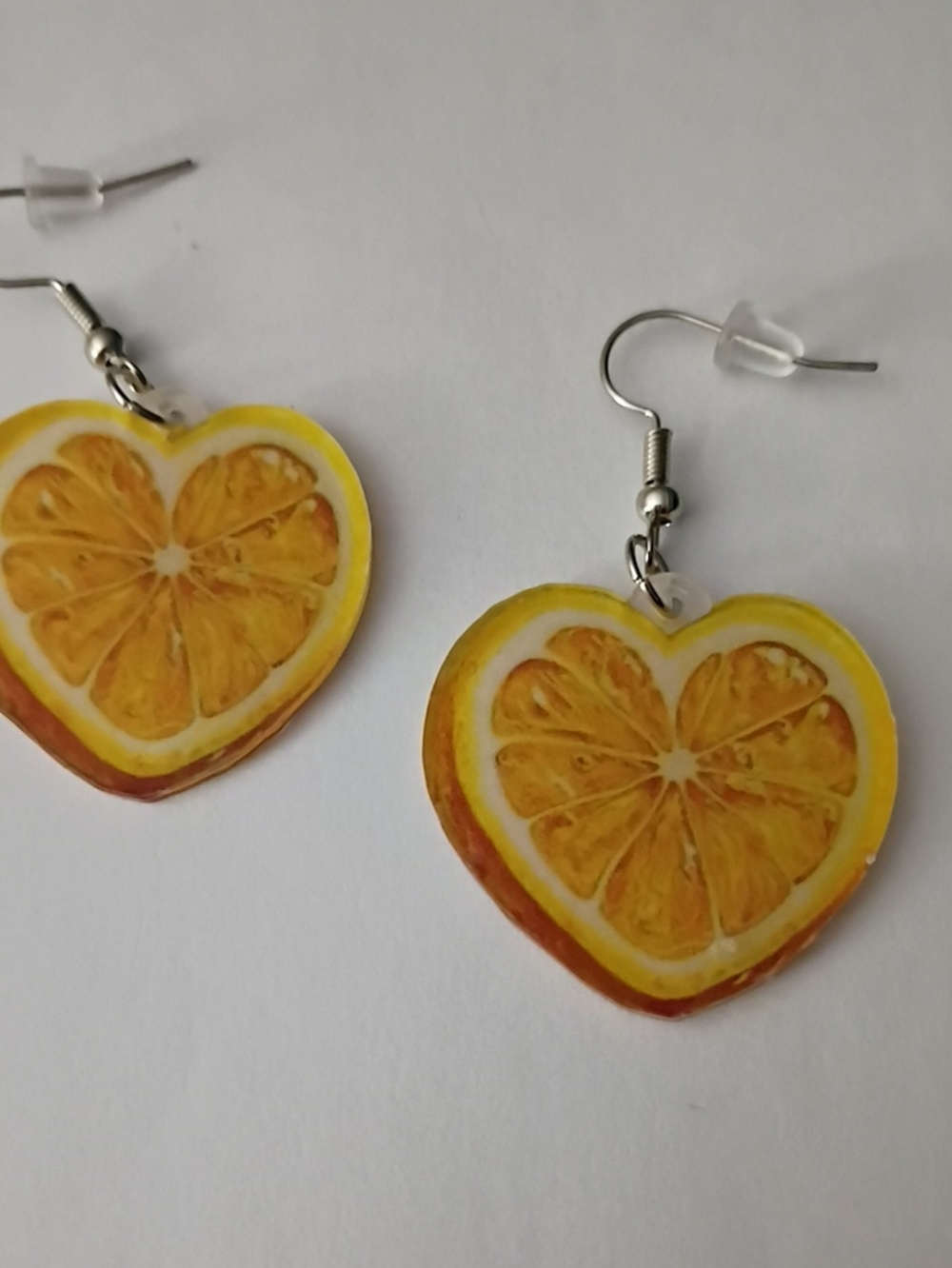 Yellow Heart Citrus Drop Earrings - Unbranded